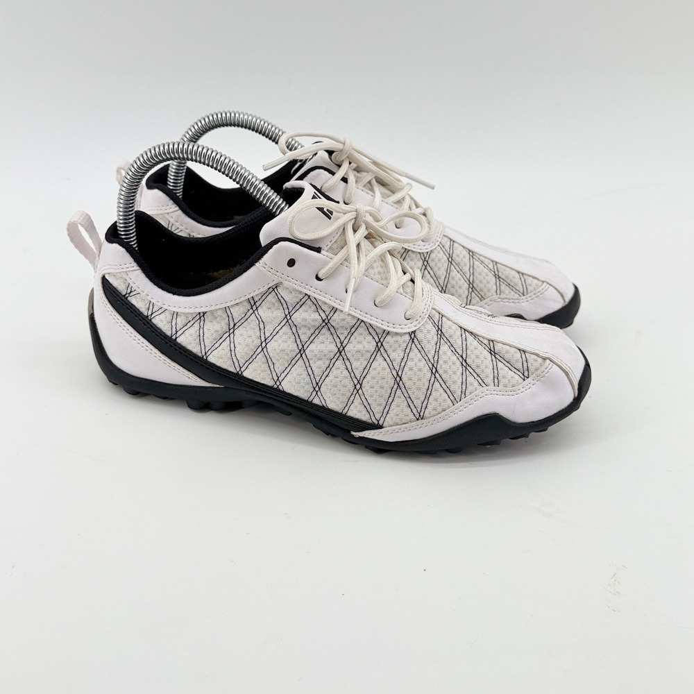 FootJoy 98951 Womens White Black Diamond Mesh Spikeless Golf Shoes Size 7W